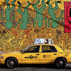 Taxi and Mural painting, NYC